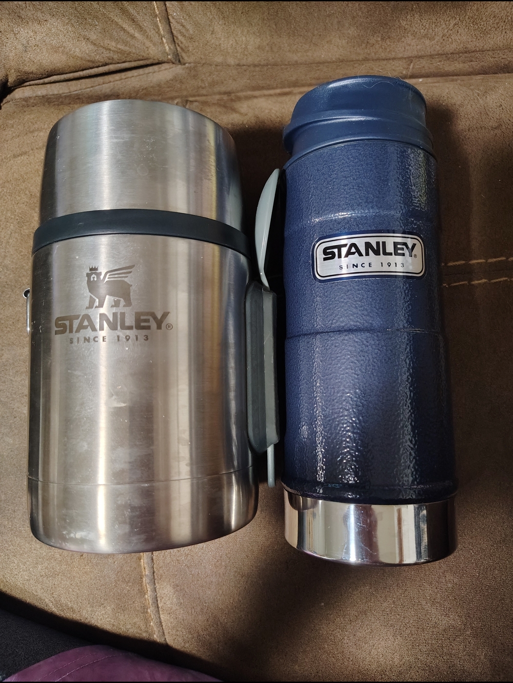 Stanley Stainless Steel Food Jar & Blue Thermos Set